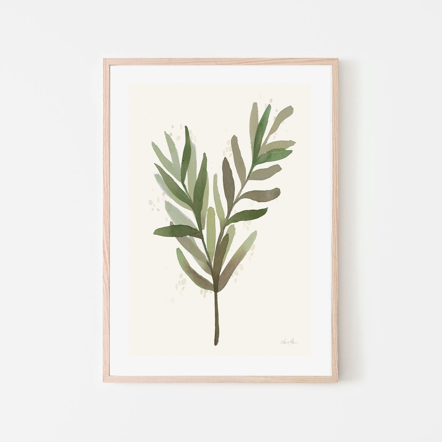 wall-art-print-canvas-poster-framed-Green Leaves, Style D , By Laura Horn-GIOIA-WALL-ART