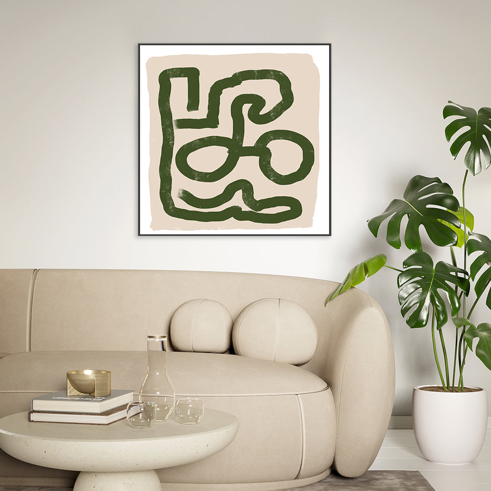 wall-art-print-canvas-poster-framed-Green Scribble, Style E-by-Sharyn Bursic-Gioia Wall Art