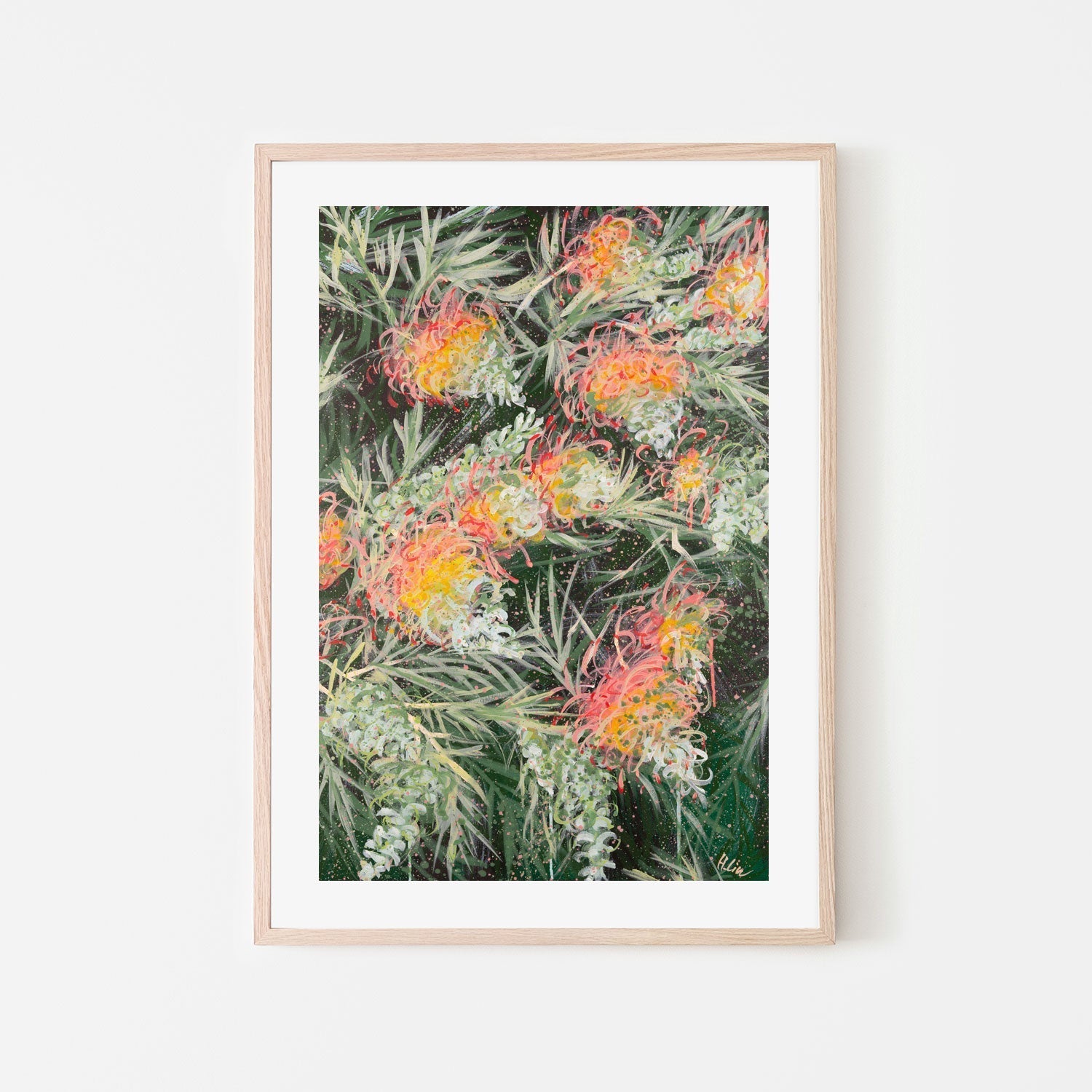 wall-art-print-canvas-poster-framed-Grevillea Peaches and Cream , By Hsin Lin-GIOIA-WALL-ART