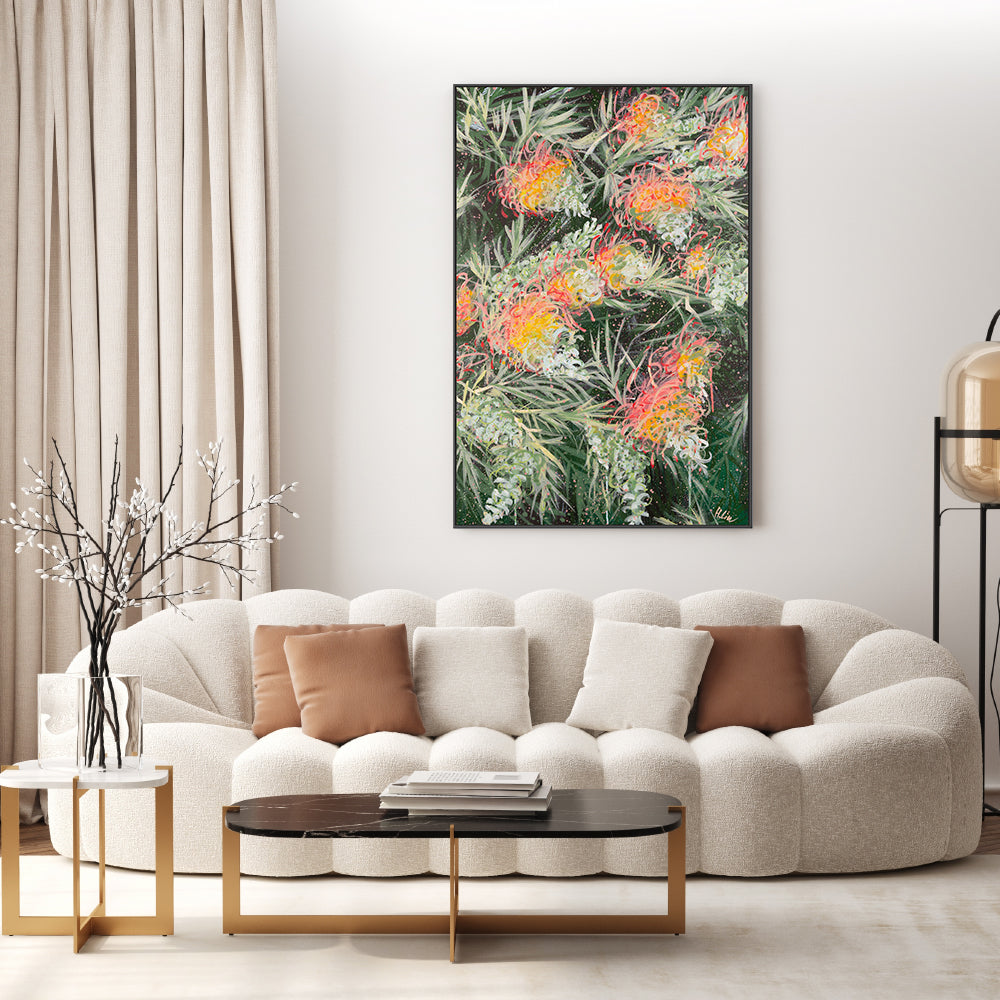 wall-art-print-canvas-poster-framed-Grevillea Peaches and Cream , By Hsin Lin-GIOIA-WALL-ART