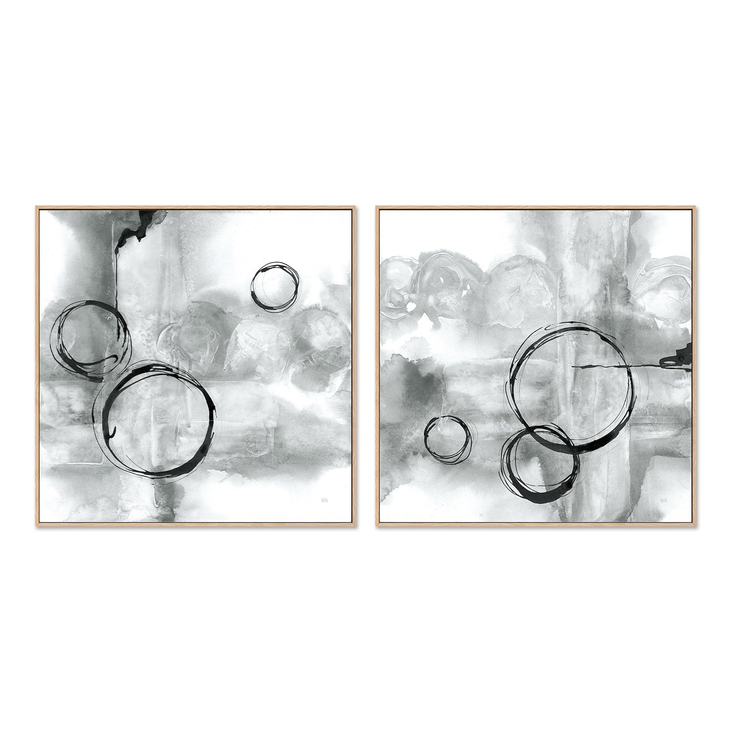 wall-art-print-canvas-poster-framed-Grey Full Circle, Style A & B, Set Of 2 , By Chris Paschke-GIOIA-WALL-ART