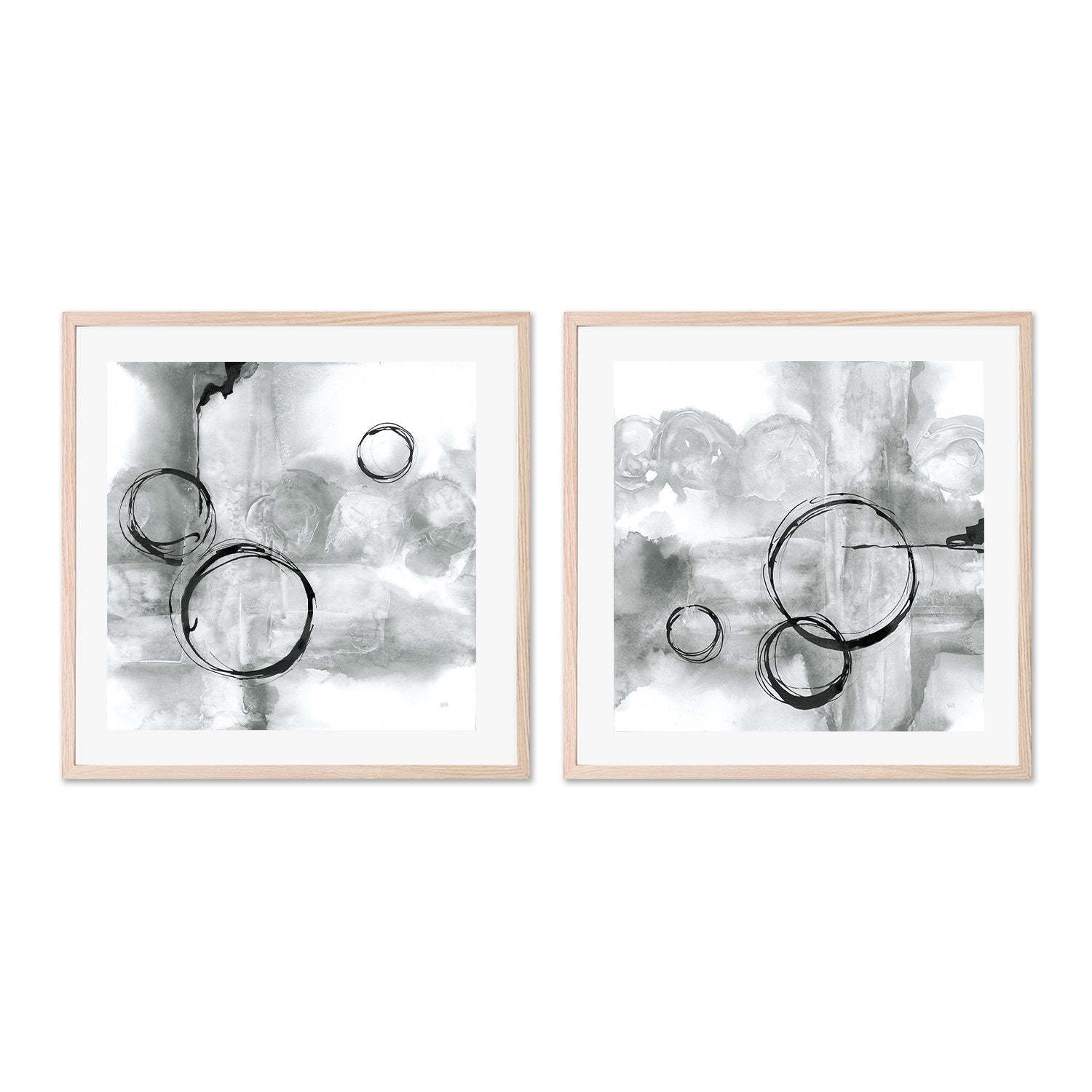 wall-art-print-canvas-poster-framed-Grey Full Circle, Style A & B, Set Of 2 , By Chris Paschke-GIOIA-WALL-ART