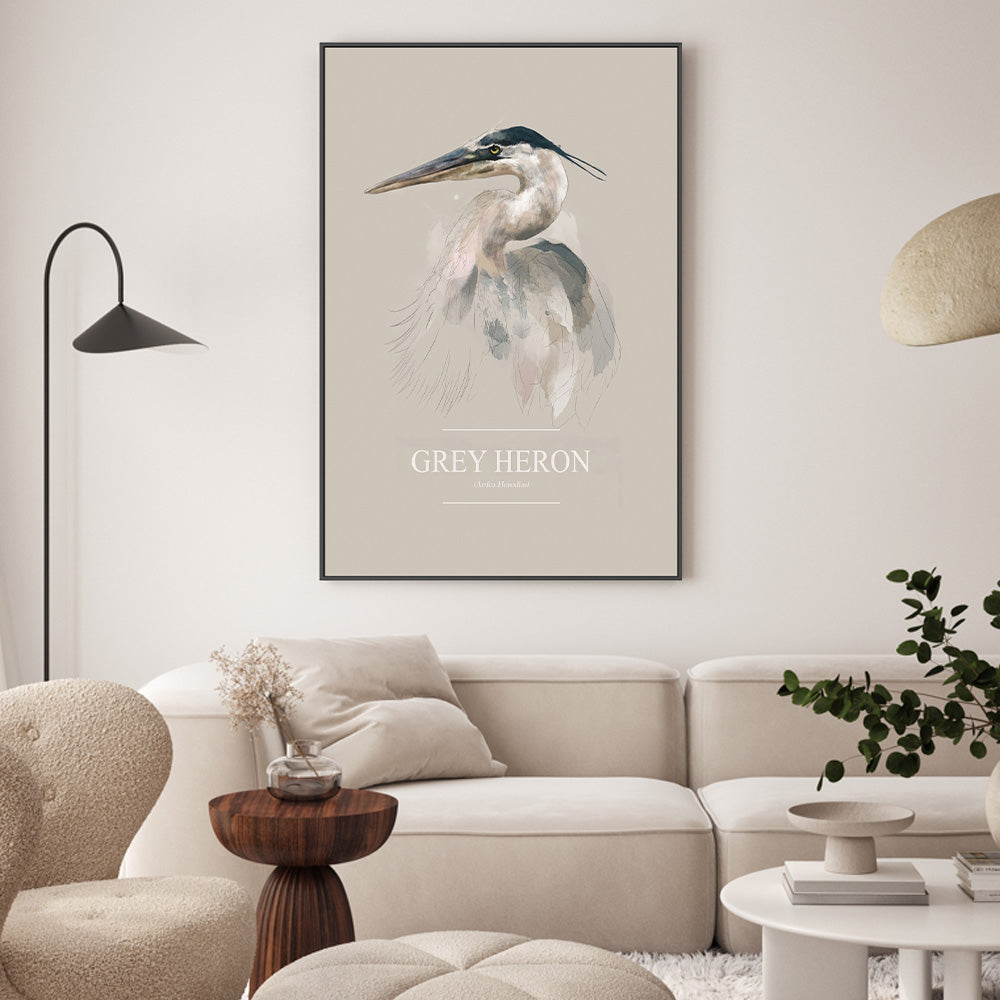 wall-art-print-canvas-poster-framed-Grey Heron , By Gabriella Roberg-2