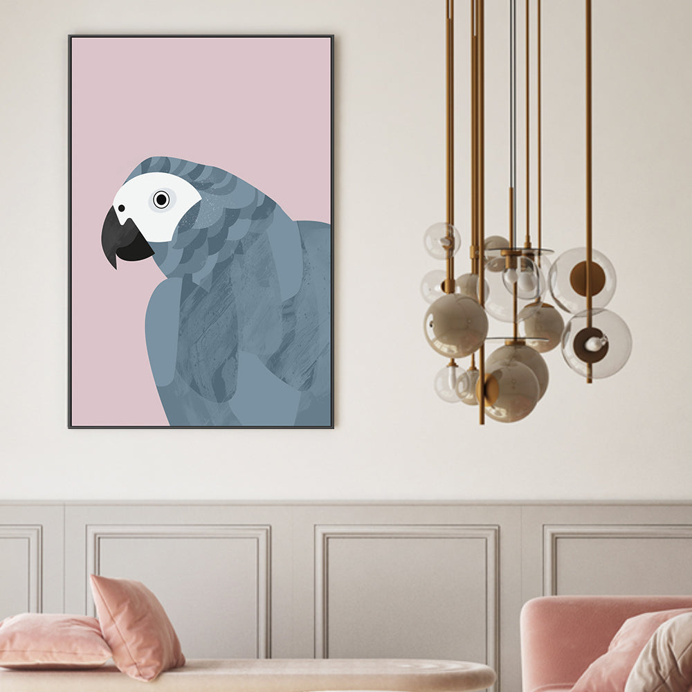 wall-art-print-canvas-poster-framed-Grey Macaw , By Dan Hobday-GIOIA-WALL-ART