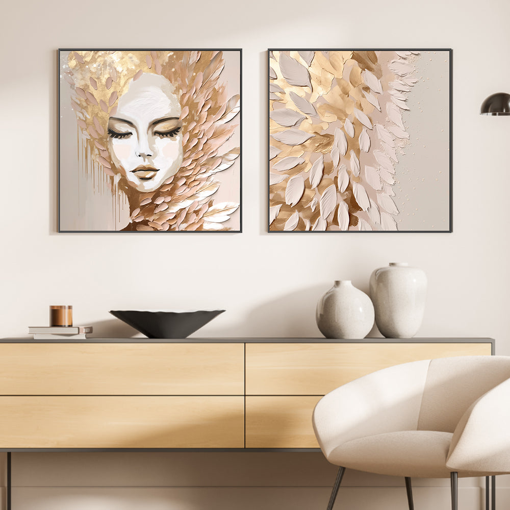 wall-art-print-canvas-poster-framed-Halo, Style A & B, Set Of 2 , By Bella Eve-2