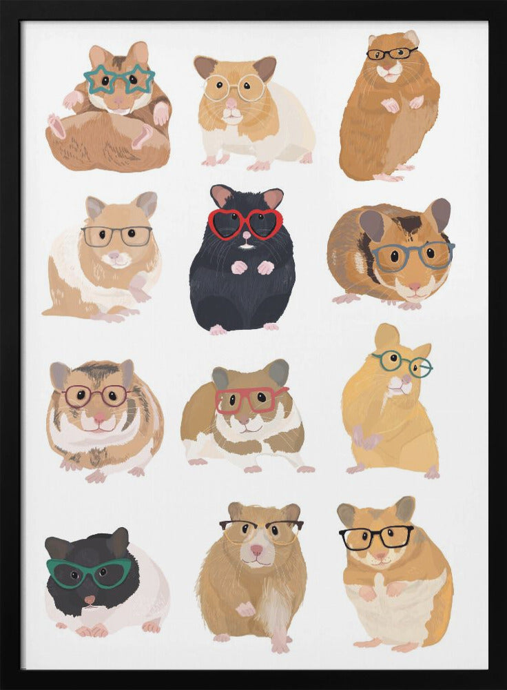 wall-art-print-canvas-poster-framed-Hamsters In Glasses , By Hanna Melin-3