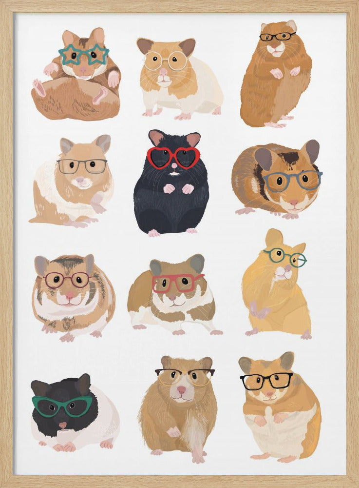 wall-art-print-canvas-poster-framed-Hamsters In Glasses , By Hanna Melin-4