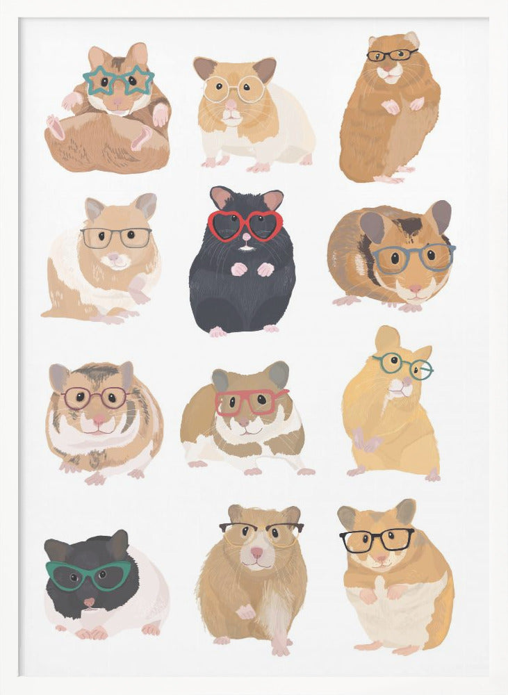 wall-art-print-canvas-poster-framed-Hamsters In Glasses , By Hanna Melin-5