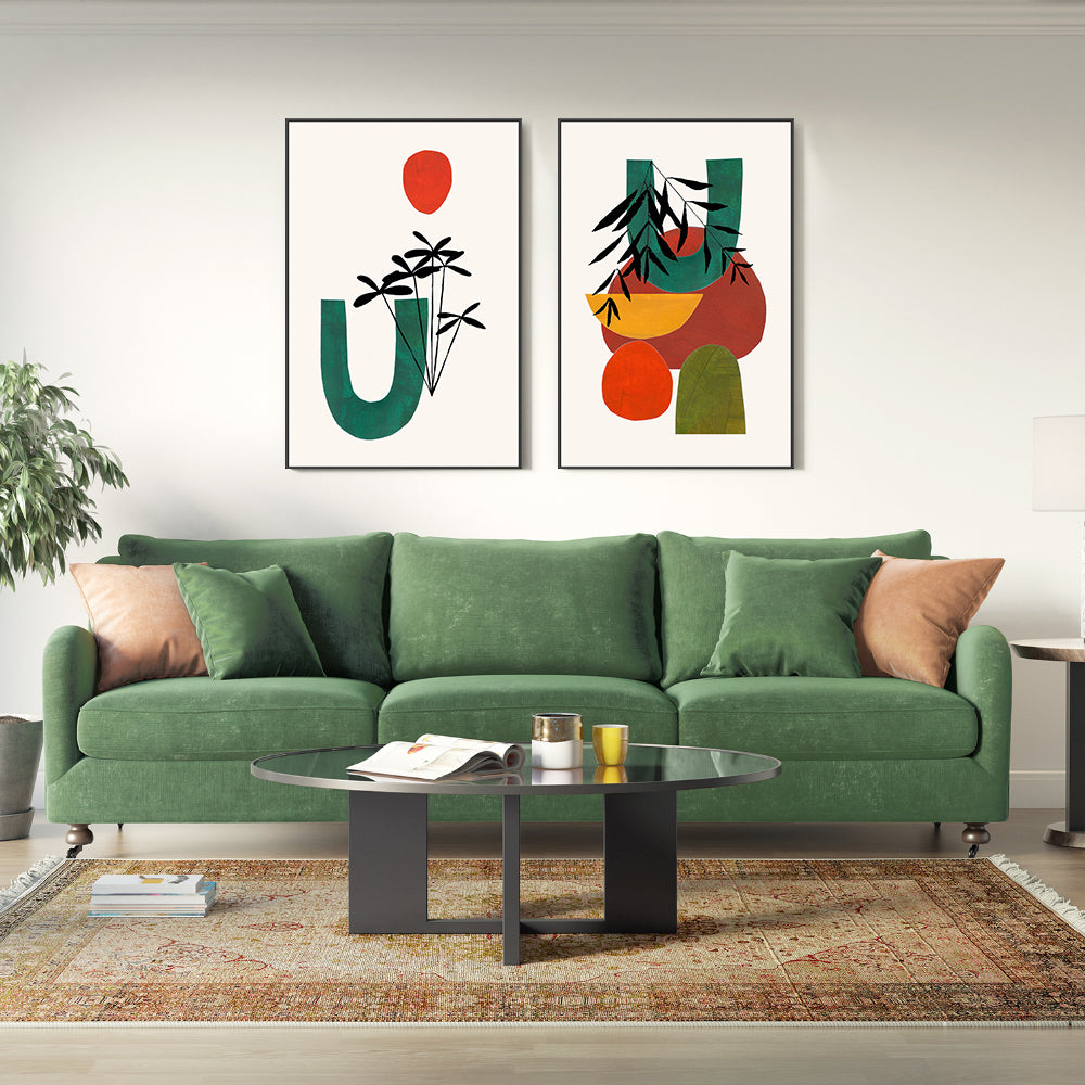 wall-art-print-canvas-poster-framed-Hanging Green, Set Of 2 , By Ejaaz Haniff-GIOIA-WALL-ART