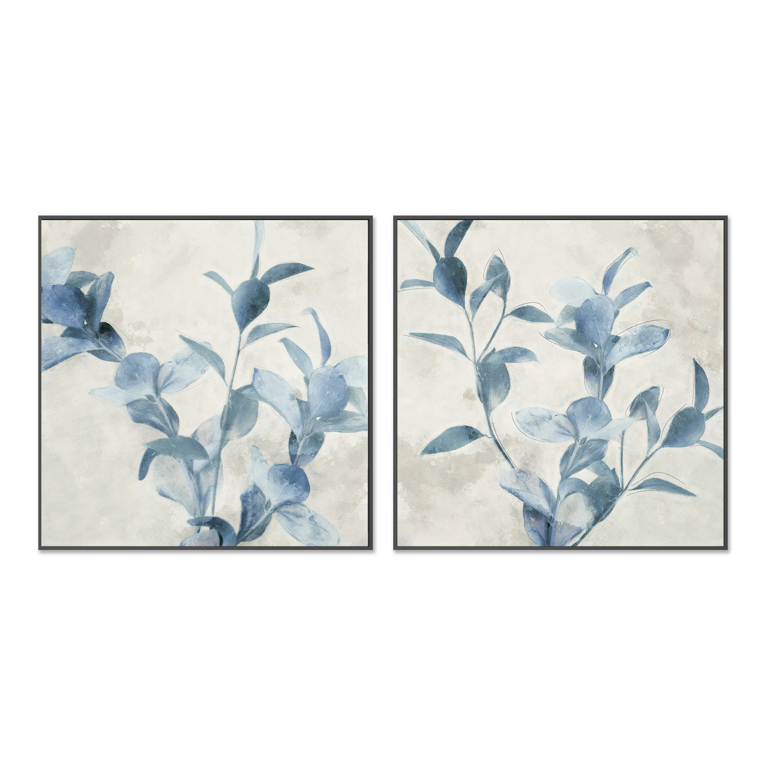 wall-art-print-canvas-poster-framed-Harvest Blue Botanicals, Style A & B, Set of 2 , By Nina Blue-3