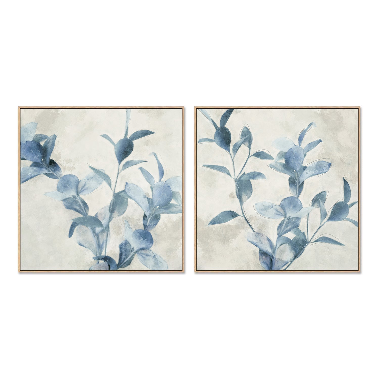 wall-art-print-canvas-poster-framed-Harvest Blue Botanicals, Style A & B, Set of 2 , By Nina Blue-4