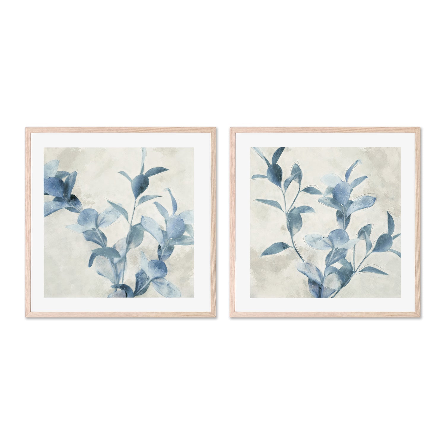 wall-art-print-canvas-poster-framed-Harvest Blue Botanicals, Style A & B, Set of 2 , By Nina Blue-6