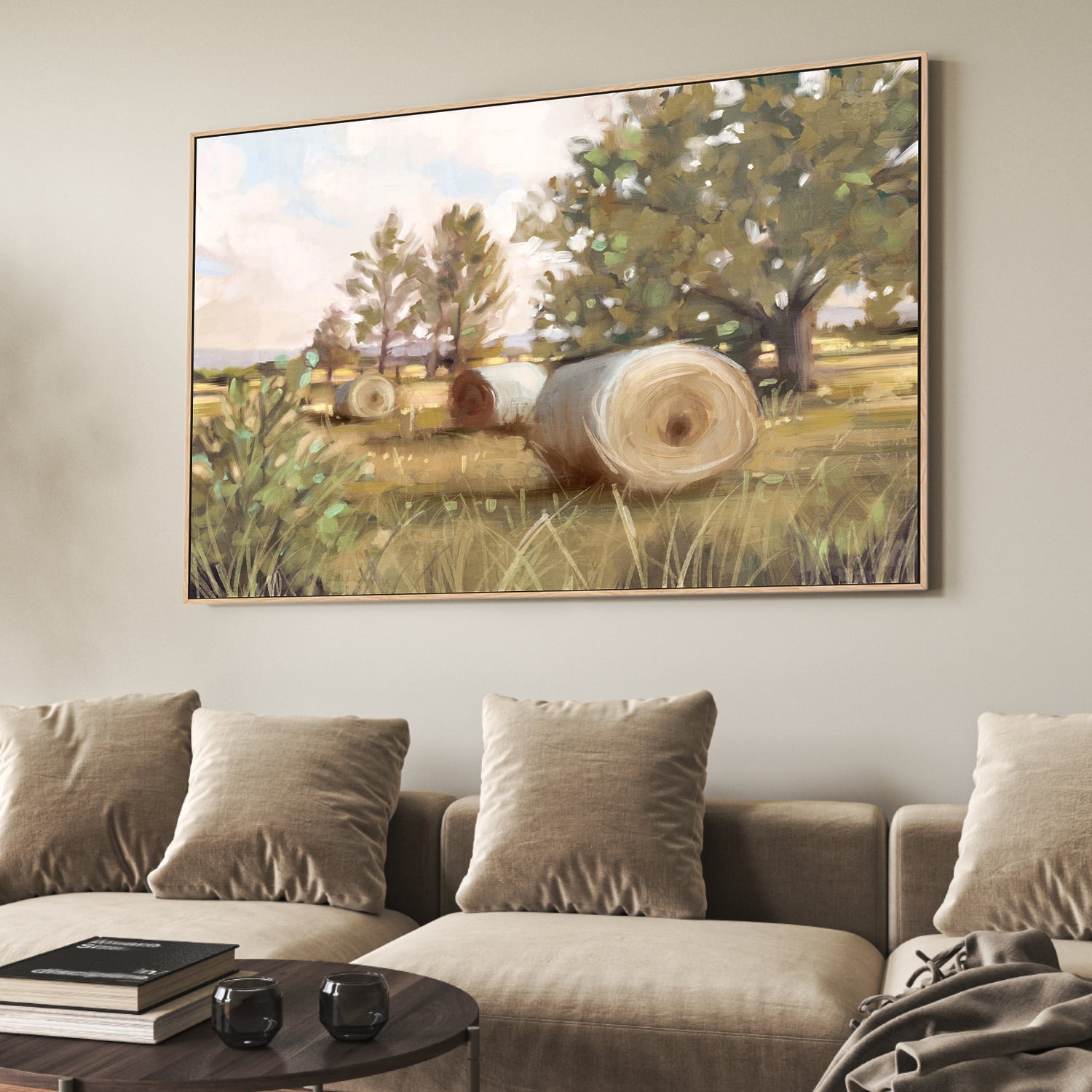 wall-art-print-canvas-poster-framed-Hay Bales , By Nina Blue-2