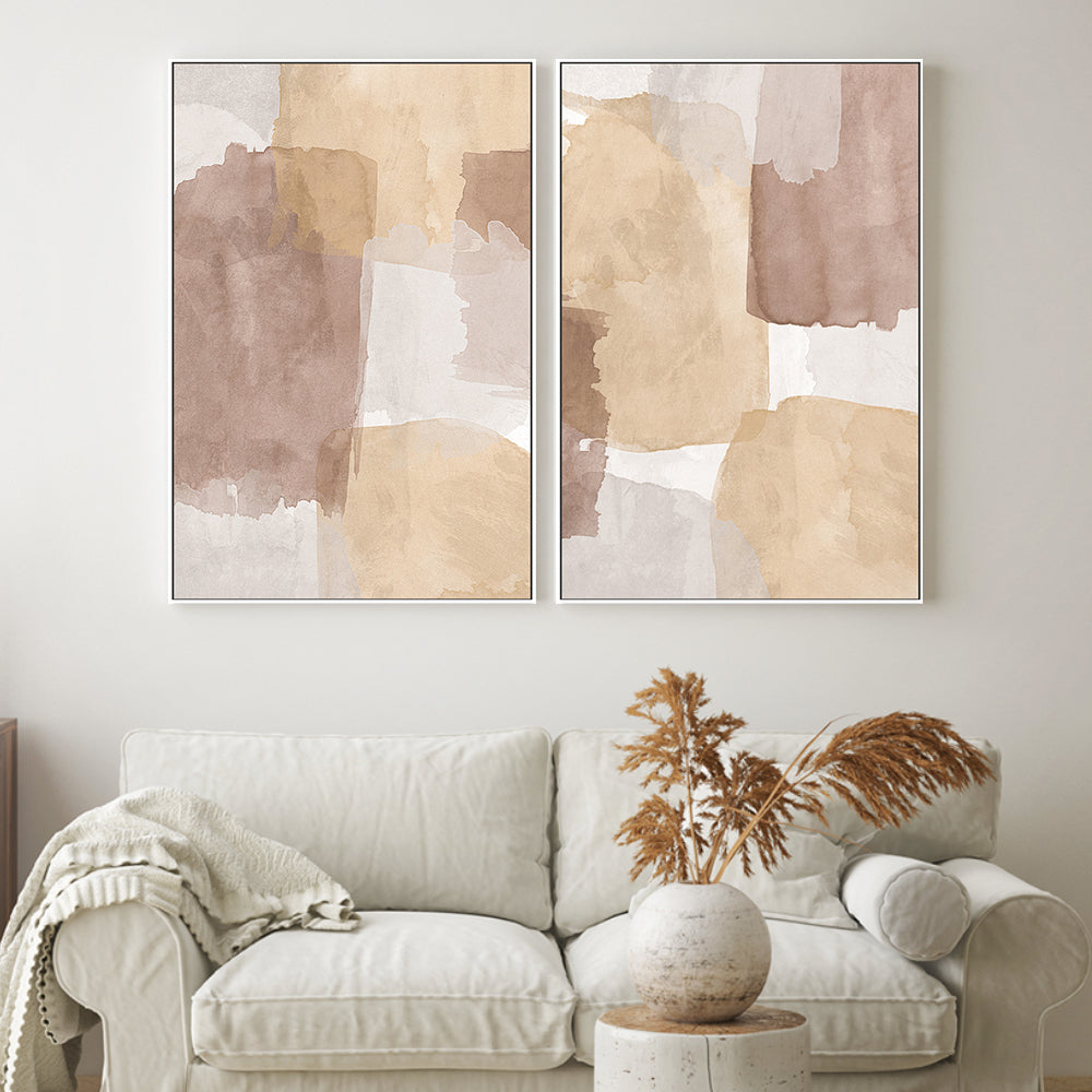 wall-art-print-canvas-poster-framed-Hazelnut Hues, Style A & B, Set Of 2 , By Caroline Cerrato-2