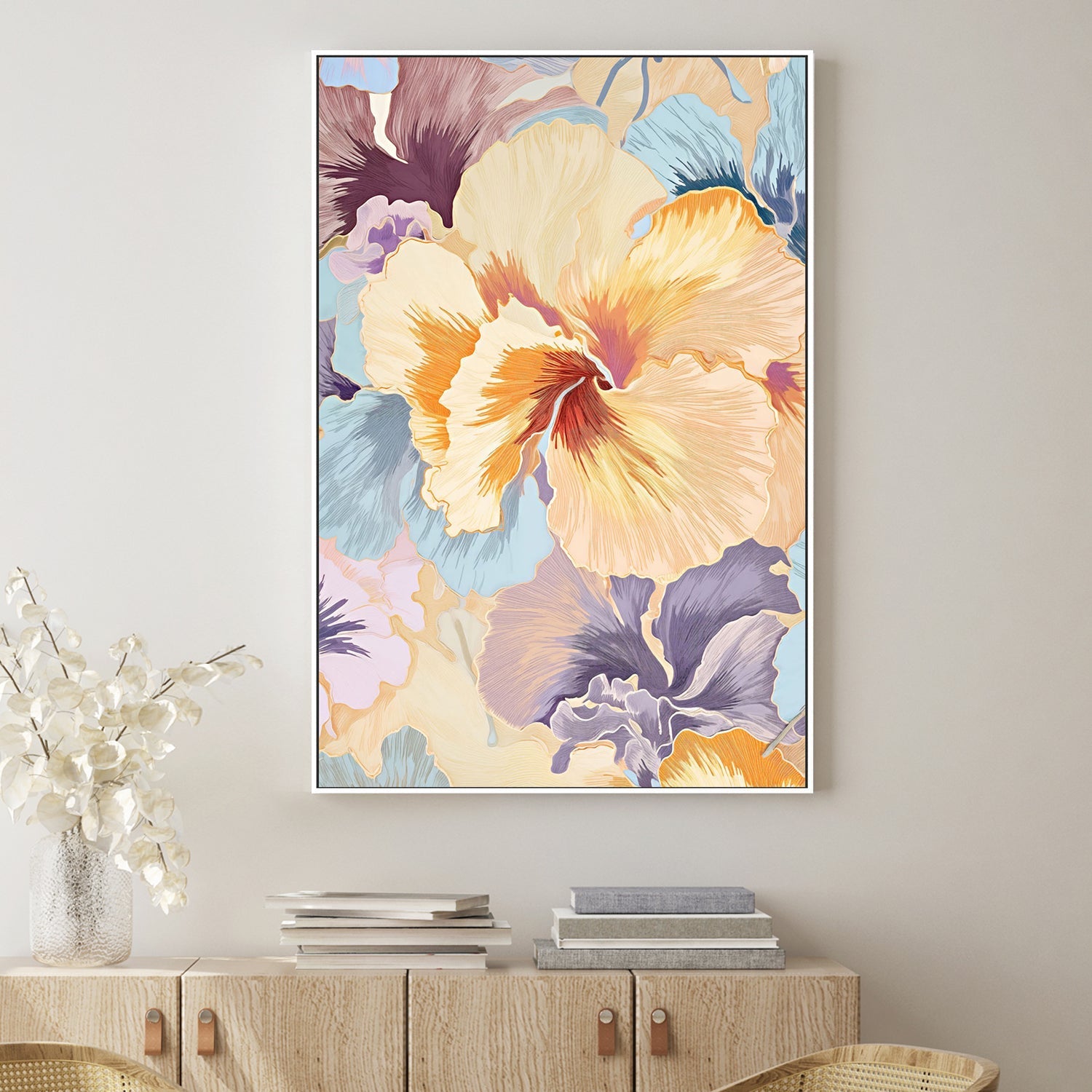 wall-art-print-canvas-poster-framed-Hibiscus Swirl , By Unratio-2