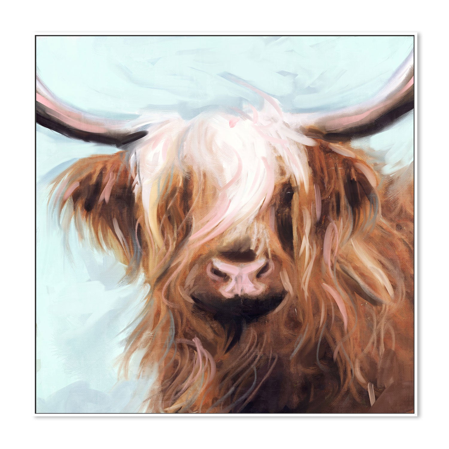 wall-art-print-canvas-poster-framed-Highland Cow , By Nina Blue-5