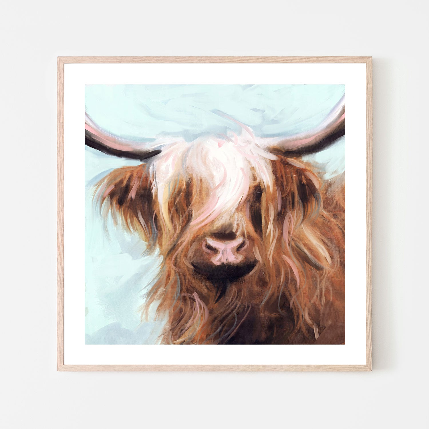 wall-art-print-canvas-poster-framed-Highland Cow , By Nina Blue-6