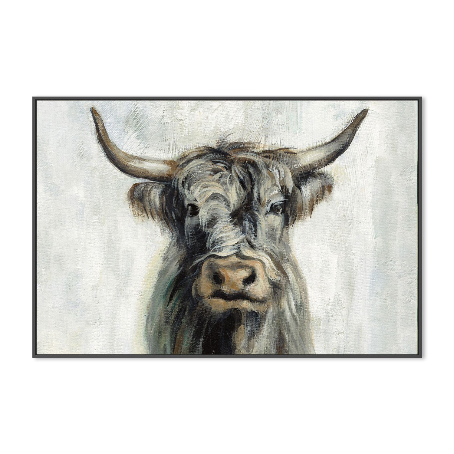 wall-art-print-canvas-poster-framed-Highland Cow, Style A-by-Silvia Vassileva-Gioia Wall Art