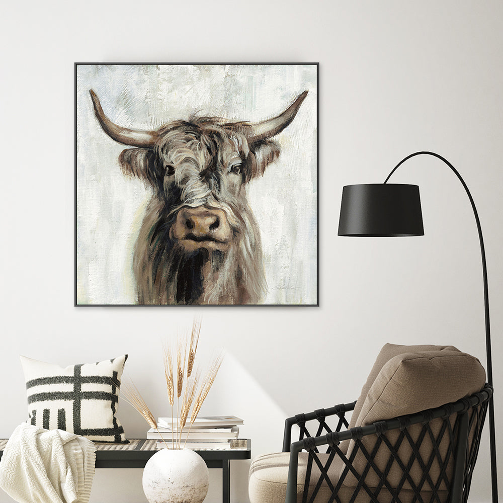 wall-art-print-canvas-poster-framed-Highland Cow, Style B-by-Silvia Vassileva-Gioia Wall Art