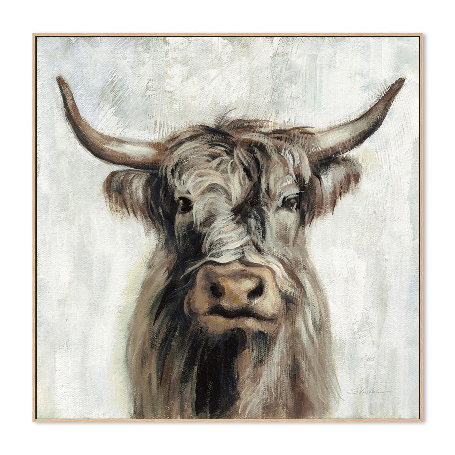 wall-art-print-canvas-poster-framed-Highland Cow, Style B-by-Silvia Vassileva-Gioia Wall Art