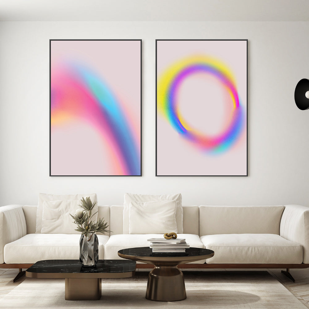 wall-art-print-canvas-poster-framed-Holographic Dream, Style C & D, Set Of 2 , By Treechild-GIOIA-WALL-ART