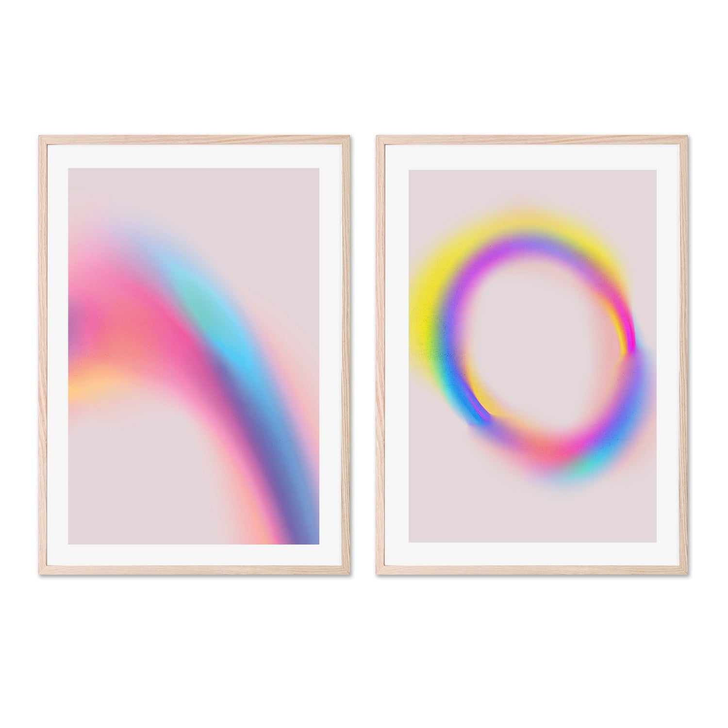 wall-art-print-canvas-poster-framed-Holographic Dream, Style C & D, Set Of 2 , By Treechild-GIOIA-WALL-ART