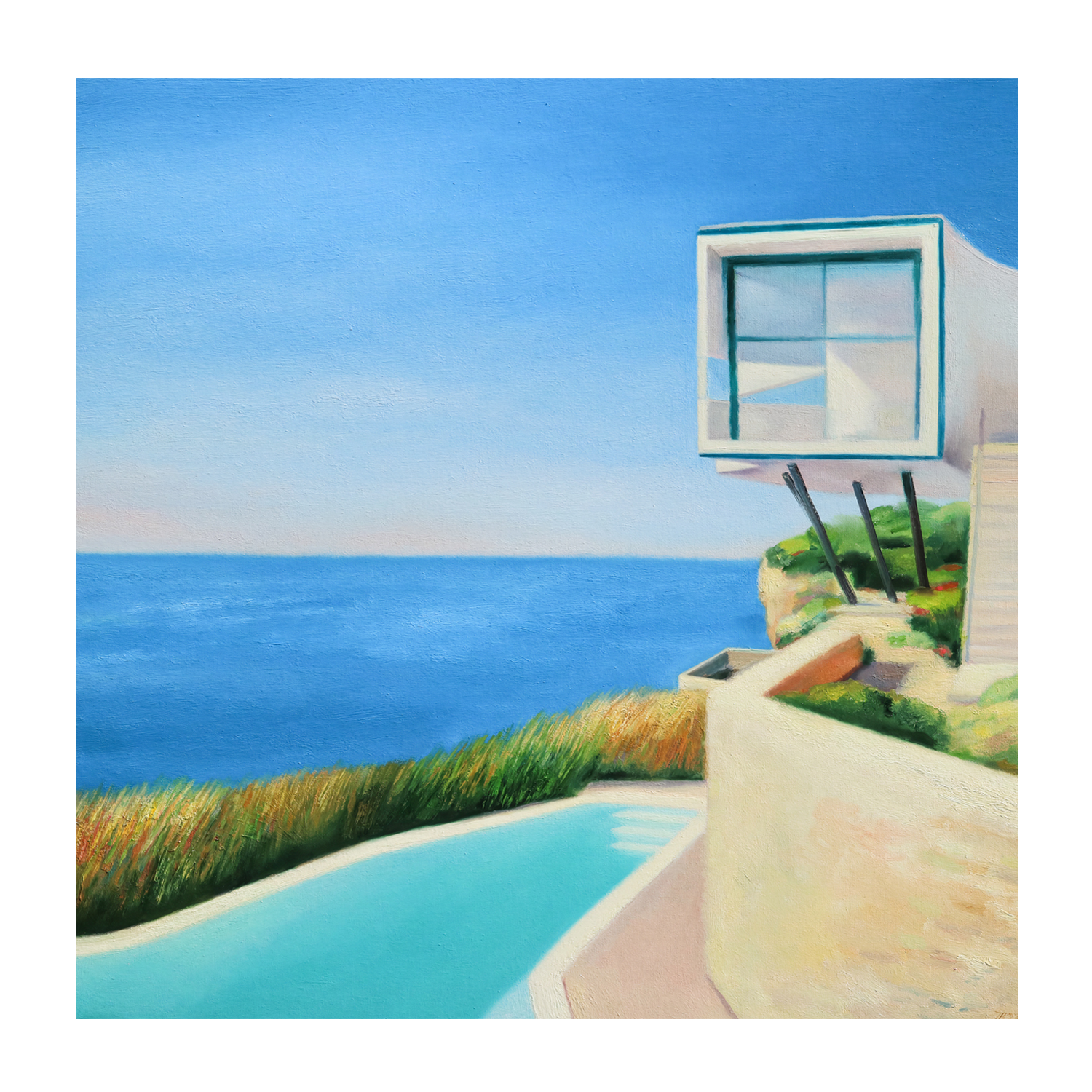 wall-art-print-canvas-poster-framed-House On The Coast , By Ieva Baklane-1