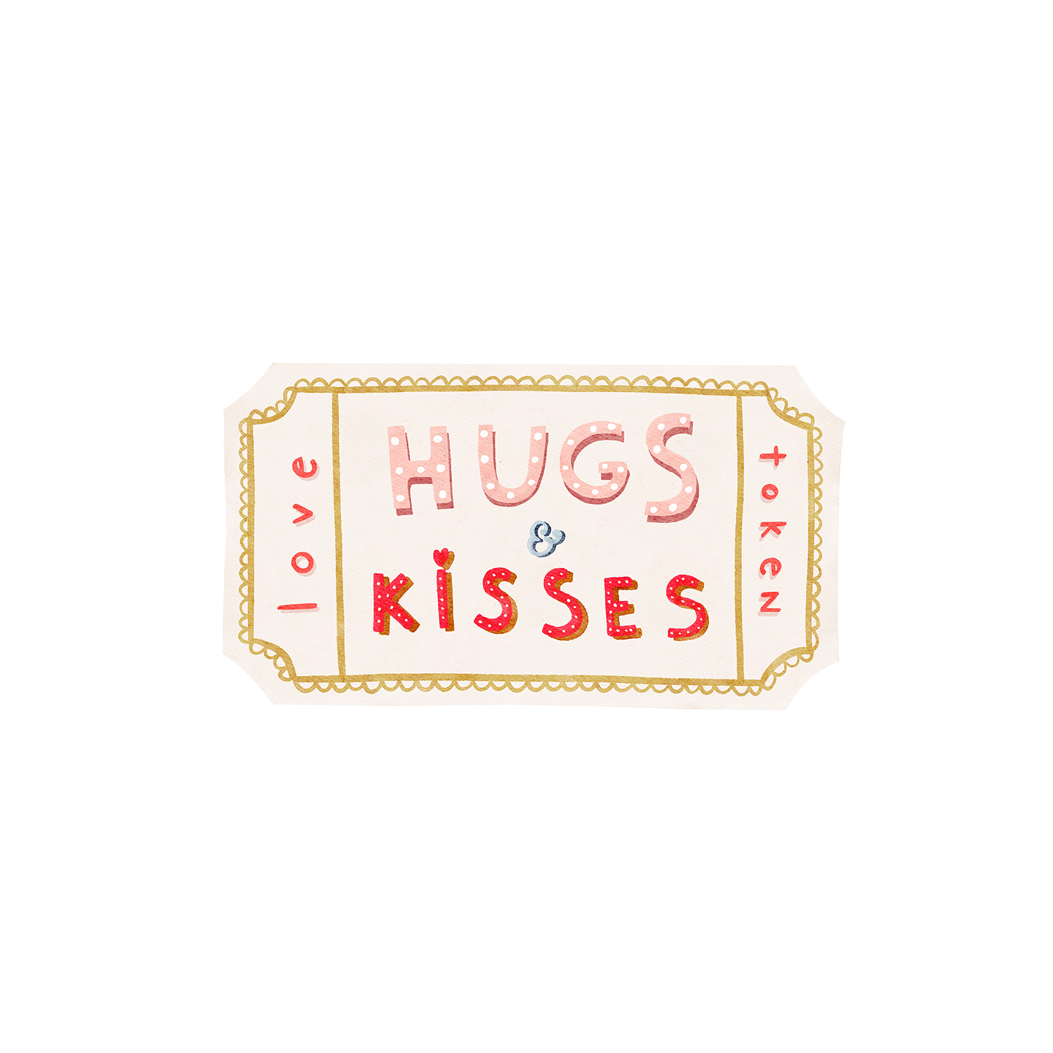 wall-art-print-canvas-poster-framed-Hugs N Kisses with Pink Hearts, Set Of 2 , By Leah Straatsma-7