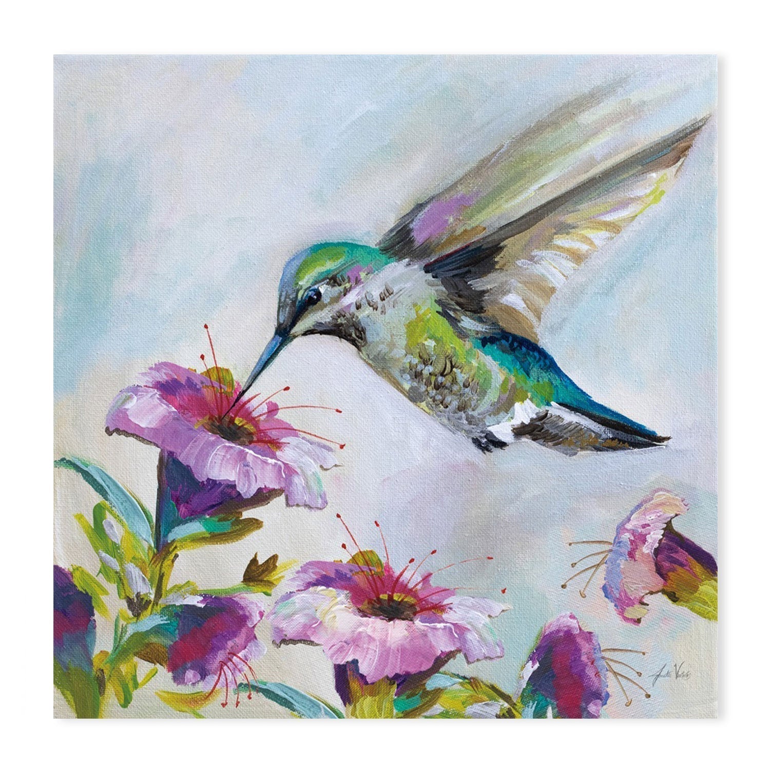 wall-art-print-canvas-poster-framed-Hummingbird Florals, Style B-by-Jeanette Vertentes-Gioia Wall Art