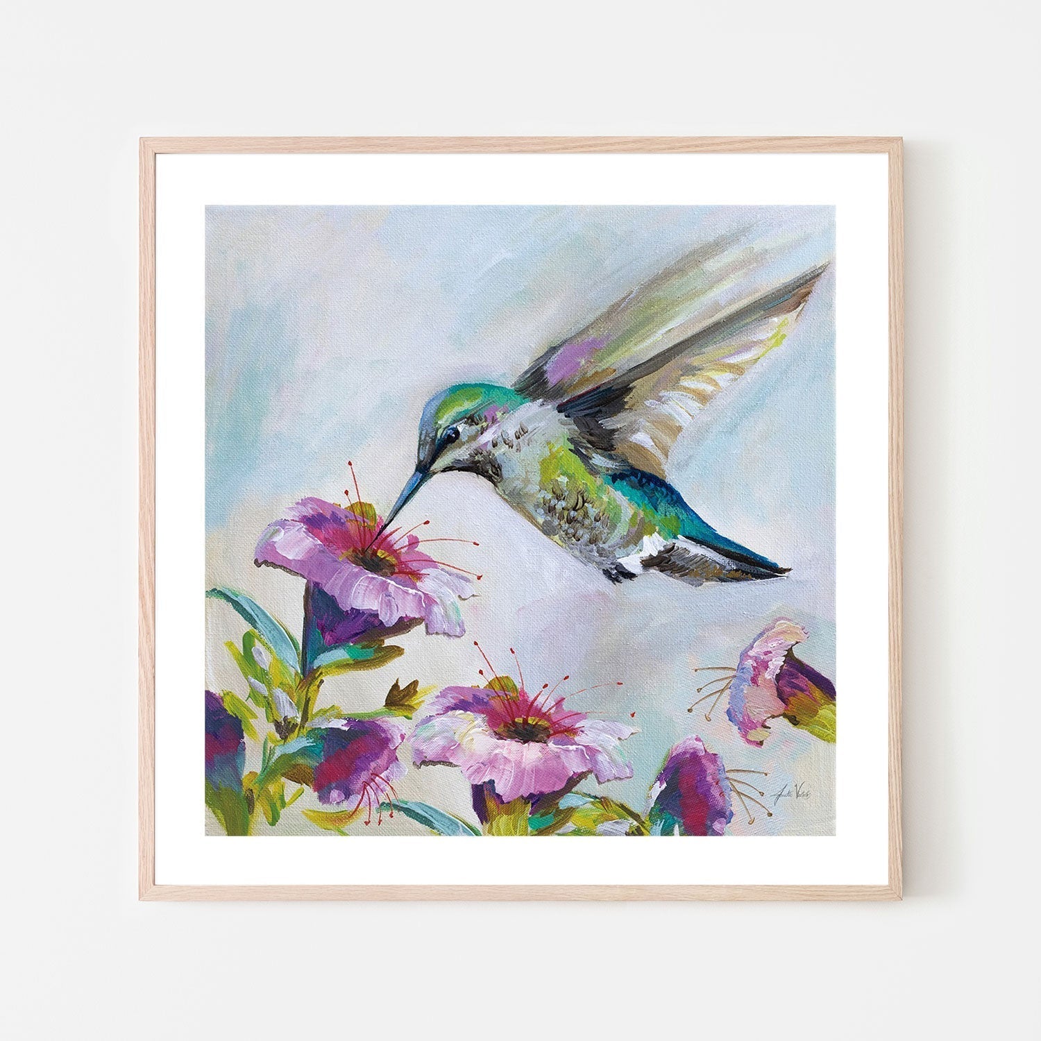 wall-art-print-canvas-poster-framed-Hummingbird Florals, Style B-by-Jeanette Vertentes-Gioia Wall Art