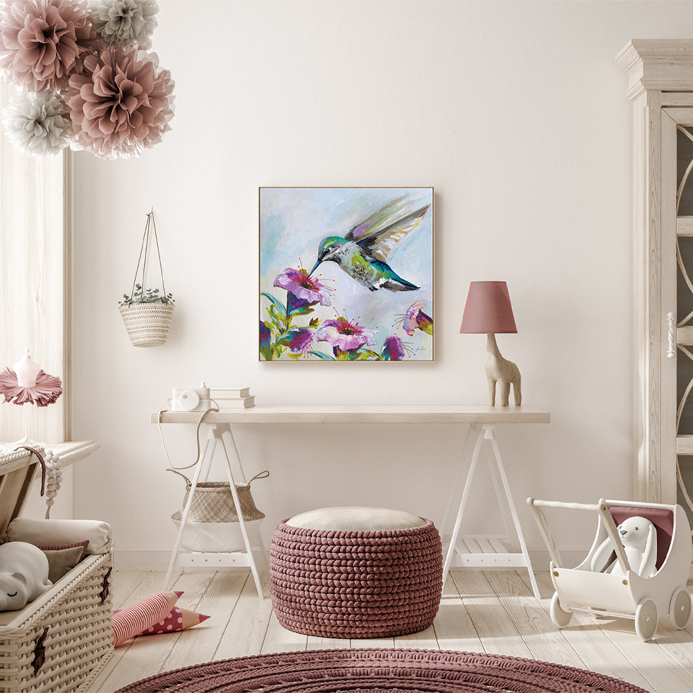 wall-art-print-canvas-poster-framed-Hummingbird Florals, Style B-by-Jeanette Vertentes-Gioia Wall Art