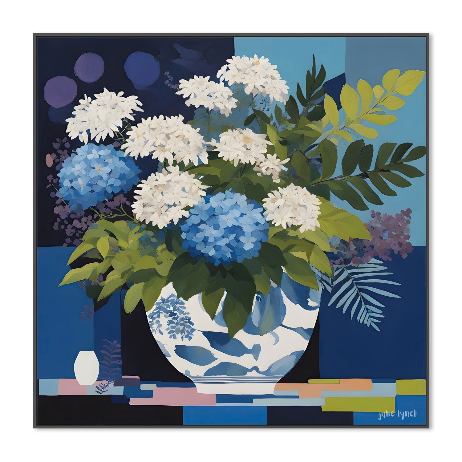 wall-art-print-canvas-poster-framed-Hydrangeas Nocturne , By Julie Lynch-3