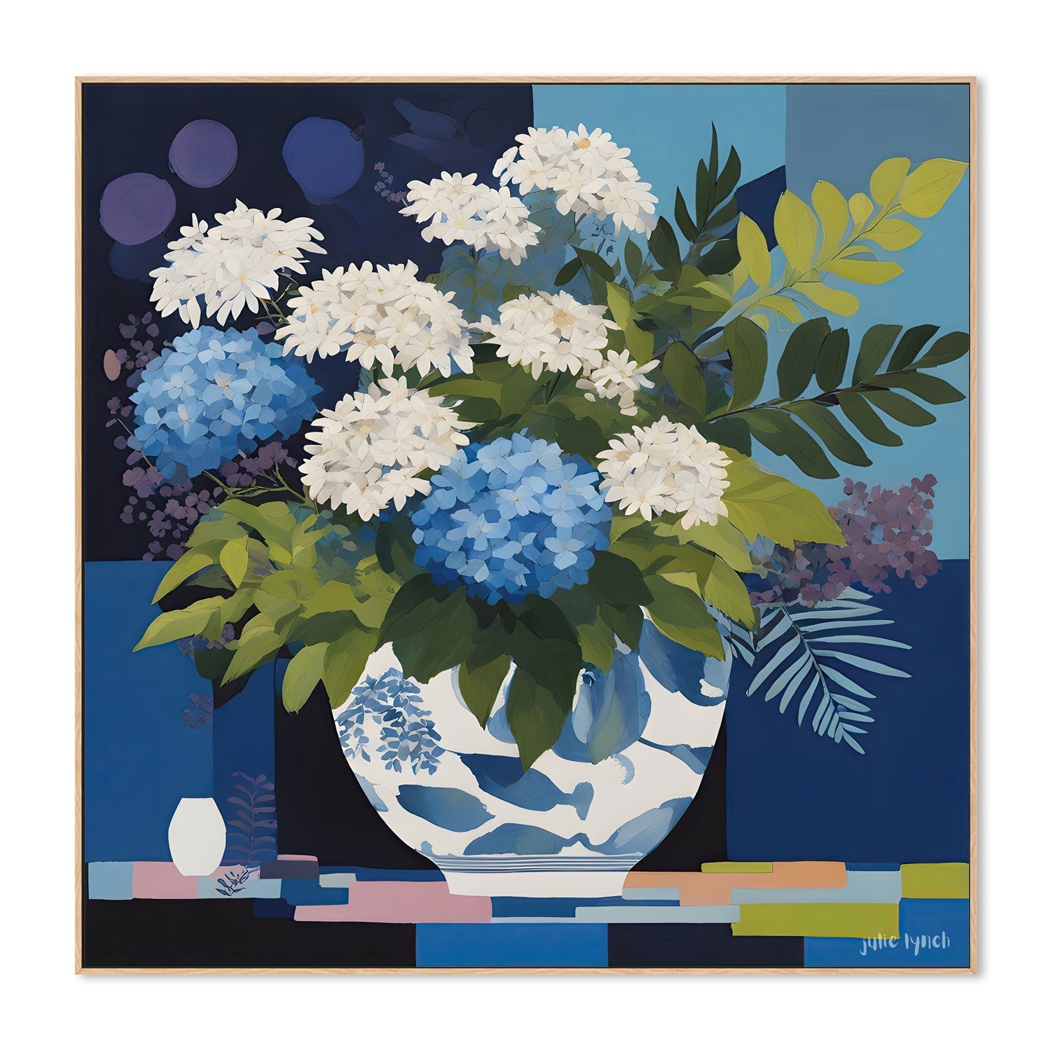 wall-art-print-canvas-poster-framed-Hydrangeas Nocturne , By Julie Lynch-4