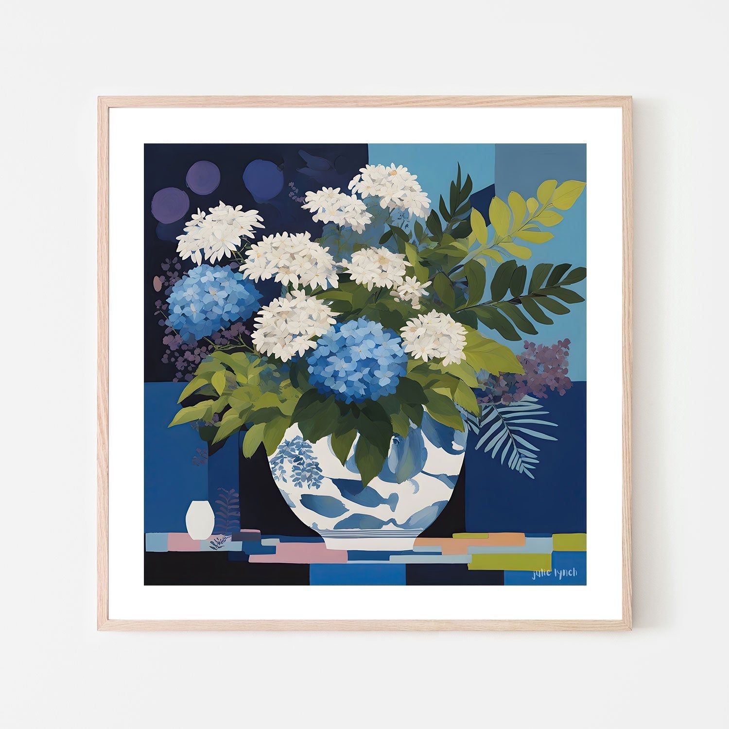 wall-art-print-canvas-poster-framed-Hydrangeas Nocturne , By Julie Lynch-6