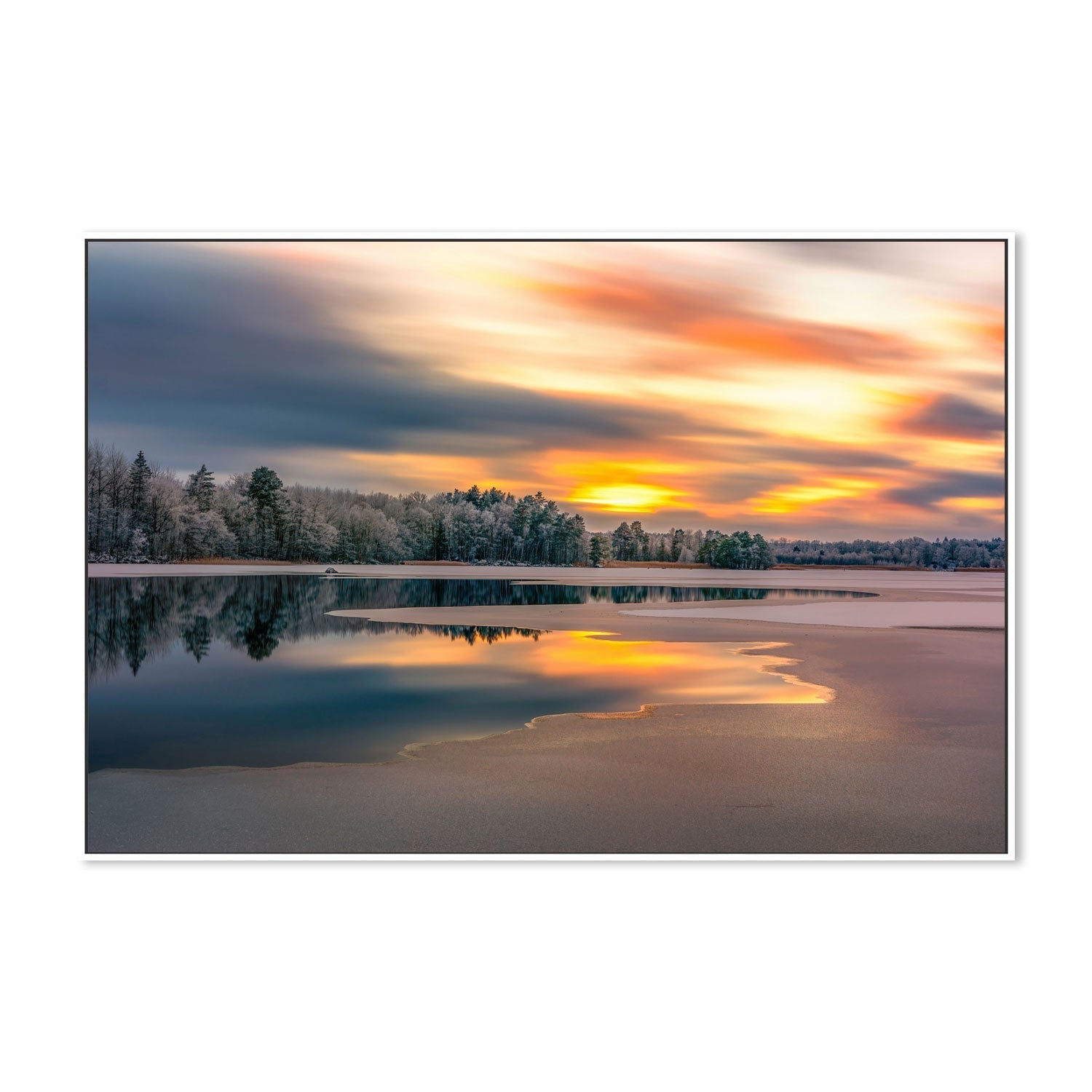 wall-art-print-canvas-poster-framed-Icy Lake , By Christian Lindsten-GIOIA-WALL-ART