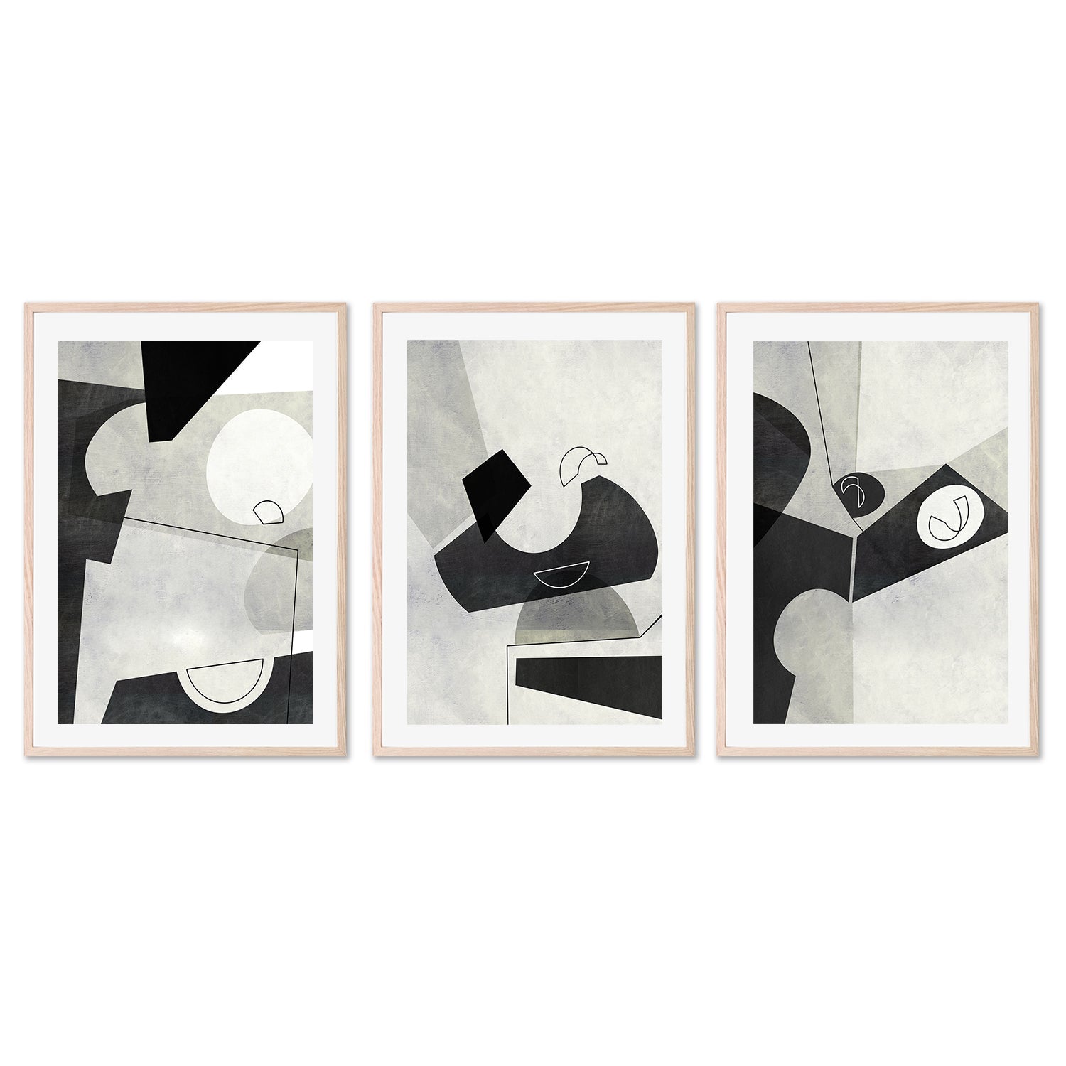 wall-art-print-canvas-poster-framed-In Shape, Style A, B & C, Set Of 3 , By Roberto Moro Art-GIOIA-WALL-ART