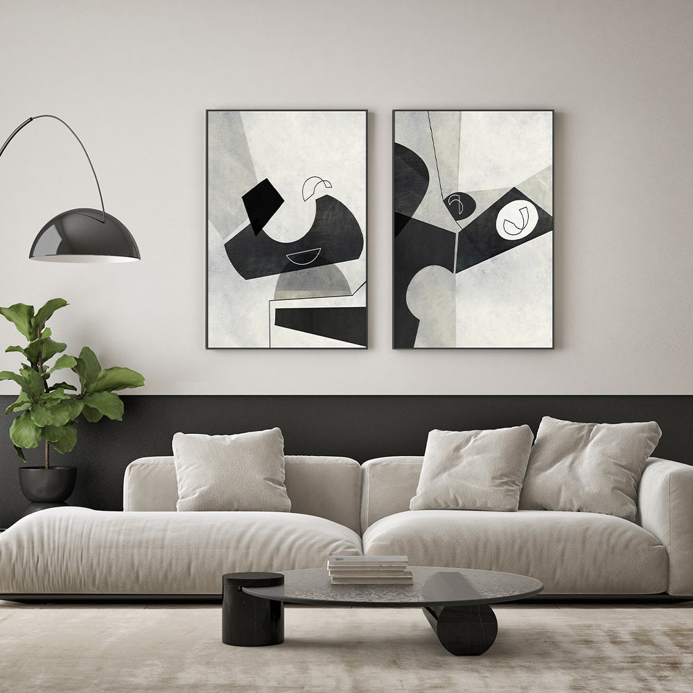 wall-art-print-canvas-poster-framed-In Shape, Style B & C, Set Of 2 , By Roberto Moro Art-GIOIA-WALL-ART