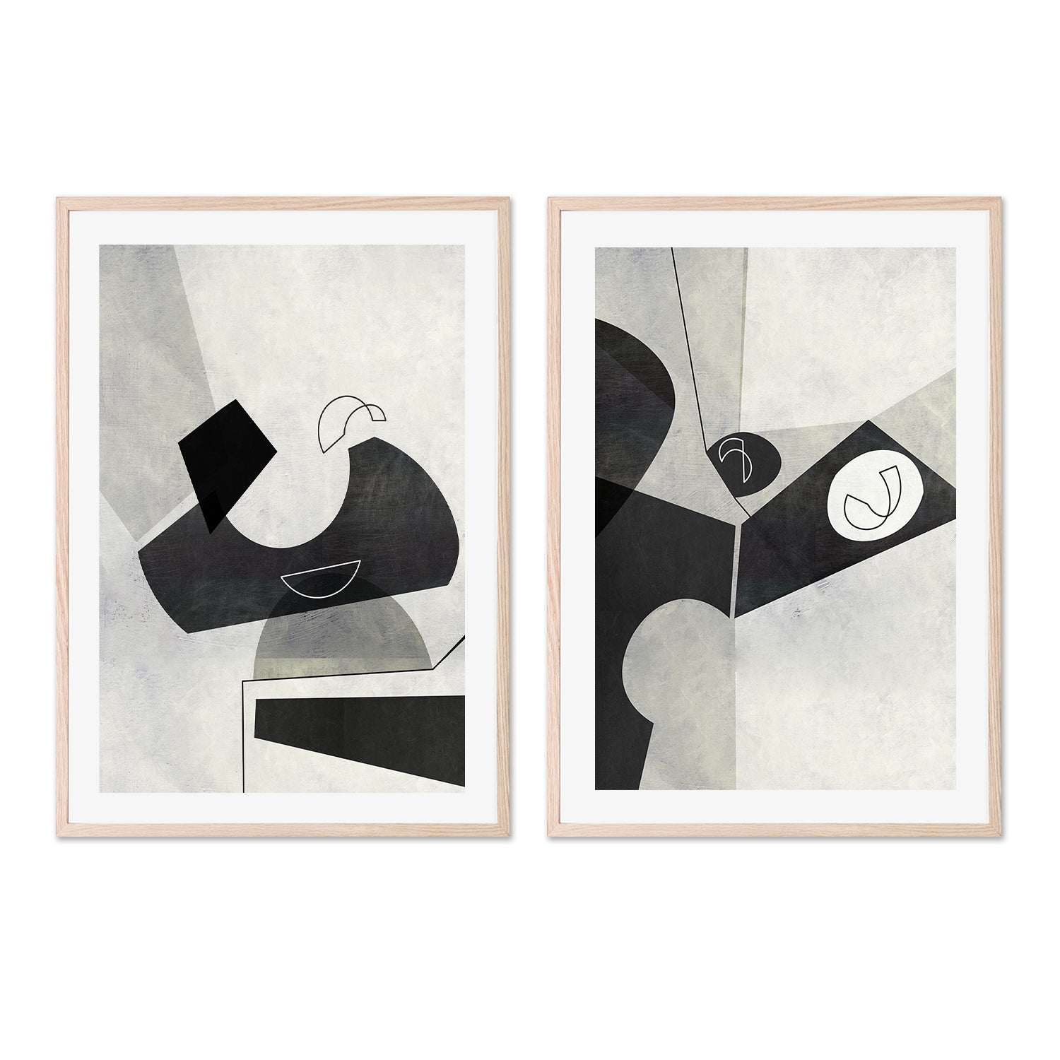 wall-art-print-canvas-poster-framed-In Shape, Style B & C, Set Of 2 , By Roberto Moro Art-GIOIA-WALL-ART