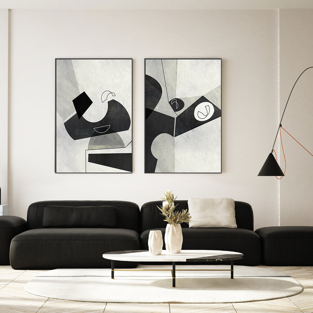 wall-art-print-canvas-poster-framed-In Shape, Style B & C, Set Of 2 , By Roberto Moro Art-GIOIA-WALL-ART