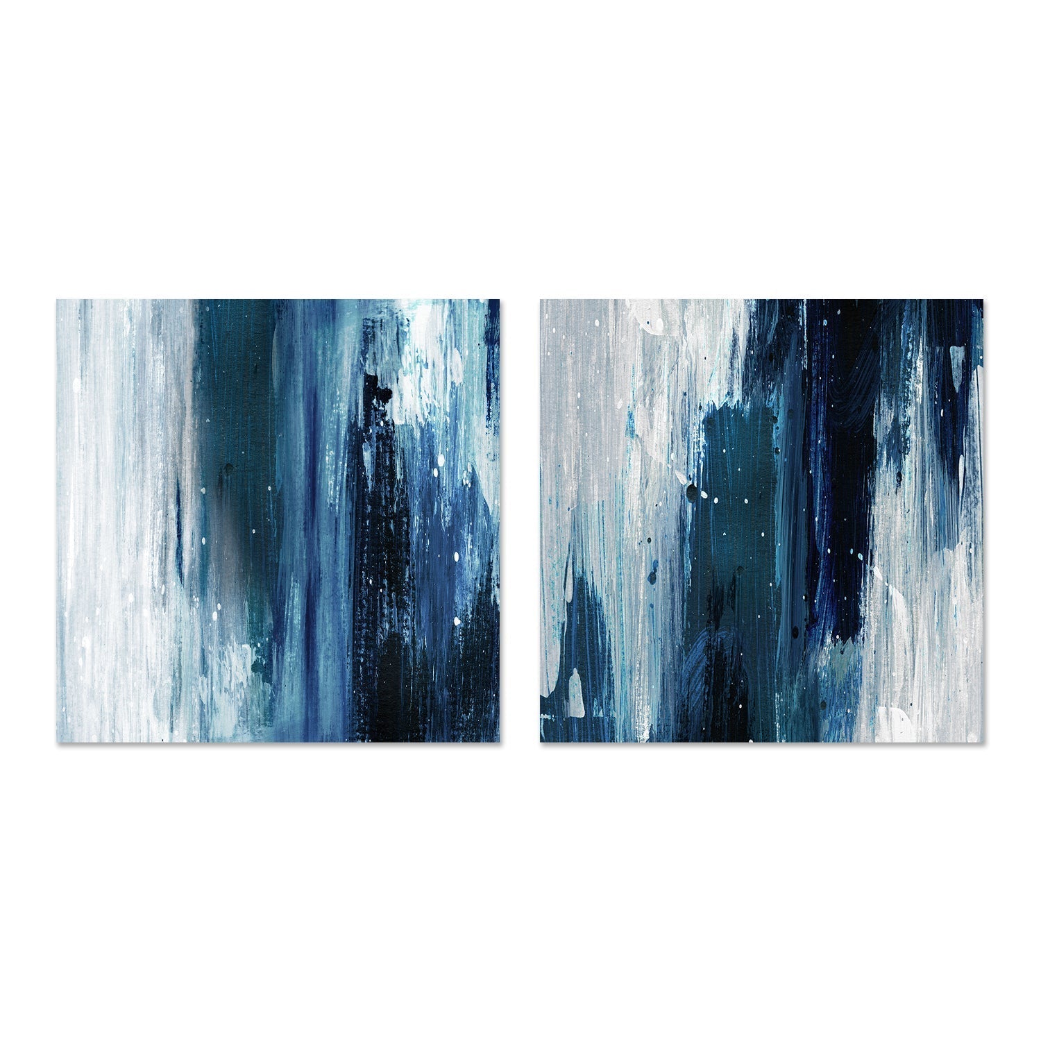 wall-art-print-canvas-poster-framed-Indigo Wash, Style A & B, Set Of 2 , By Dan Hobday-GIOIA-WALL-ART