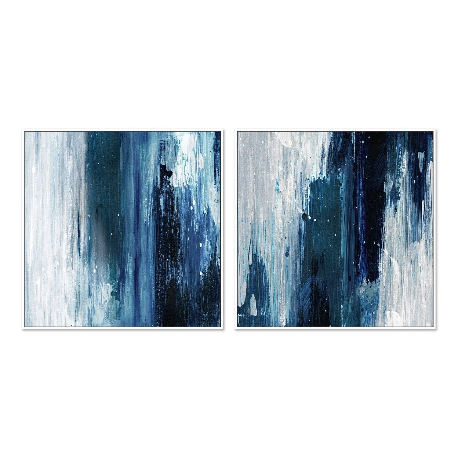 wall-art-print-canvas-poster-framed-Indigo Wash, Style A & B, Set Of 2 , By Dan Hobday-GIOIA-WALL-ART