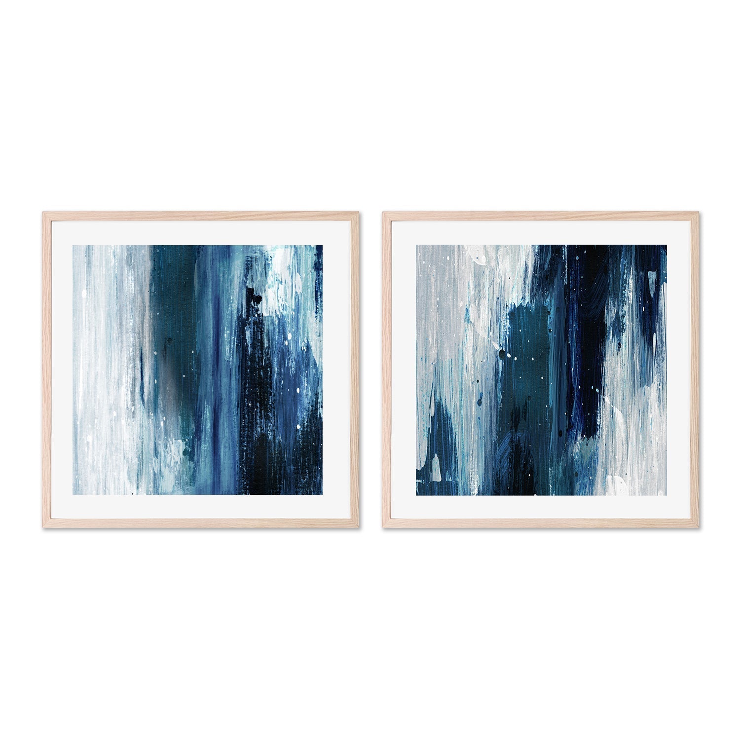 wall-art-print-canvas-poster-framed-Indigo Wash, Style A & B, Set Of 2 , By Dan Hobday-GIOIA-WALL-ART