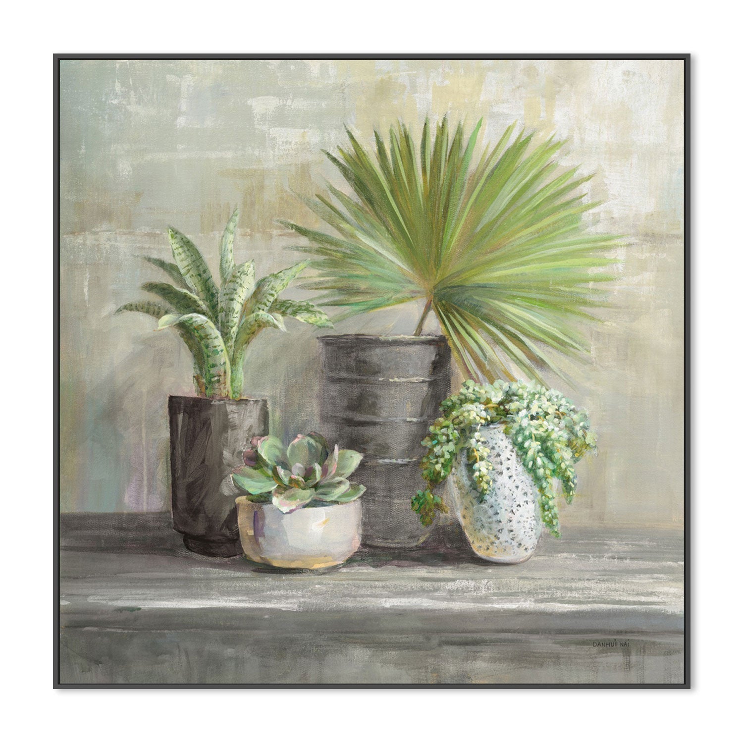 wall-art-print-canvas-poster-framed-Indoor Garden Gray-by-Danhui Nai-Gioia Wall Art