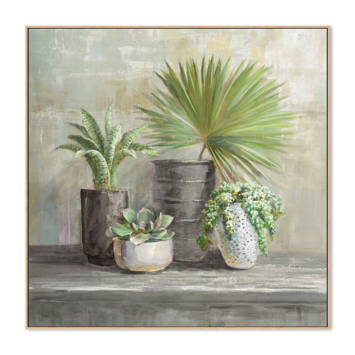 wall-art-print-canvas-poster-framed-Indoor Garden Gray-by-Danhui Nai-Gioia Wall Art