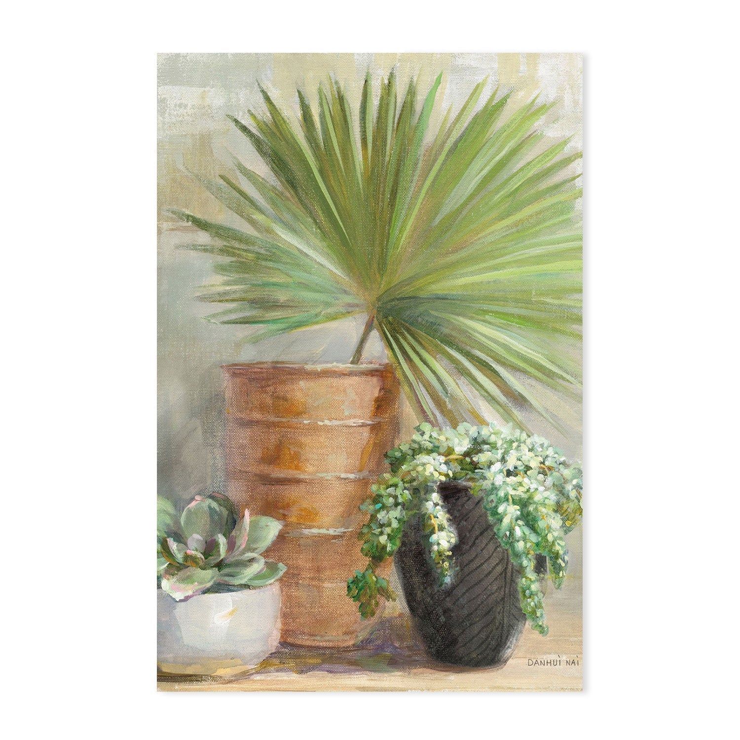 wall-art-print-canvas-poster-framed-Indoor Garden, Set of 2-by-Danhui Nai-Gioia Wall Art