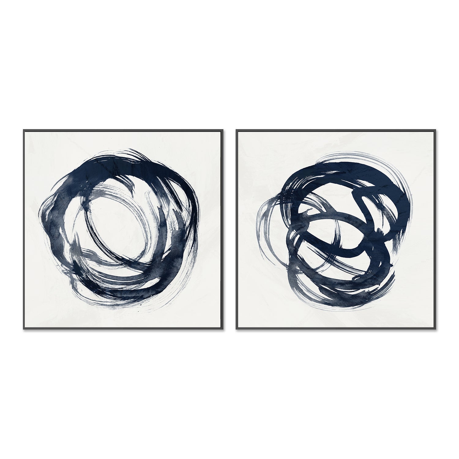 wall-art-print-canvas-poster-framed-Infinity Blue, Style A & B, Set Of 2 , By Nina Blue-3