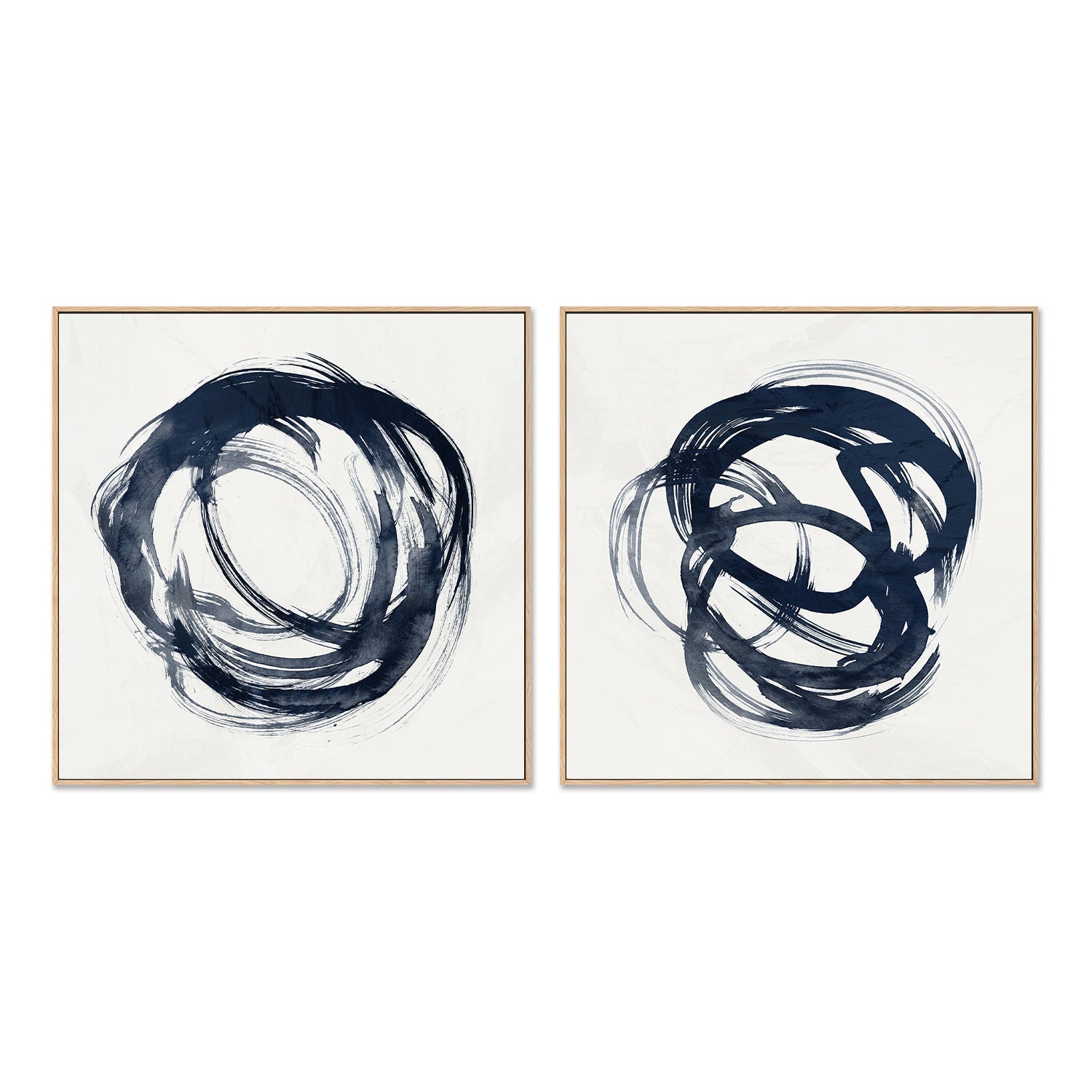 wall-art-print-canvas-poster-framed-Infinity Blue, Style A & B, Set Of 2 , By Nina Blue-4