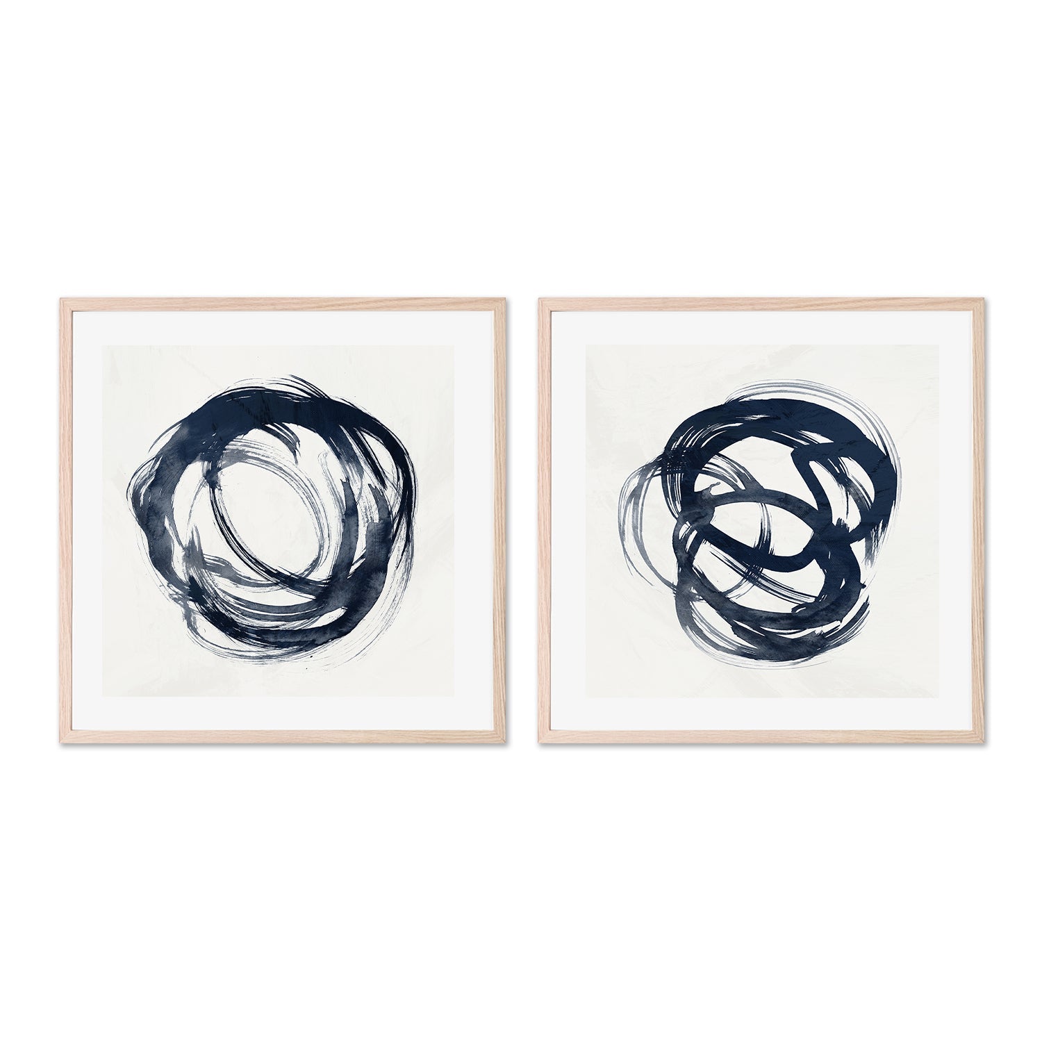 wall-art-print-canvas-poster-framed-Infinity Blue, Style A & B, Set Of 2 , By Nina Blue-6