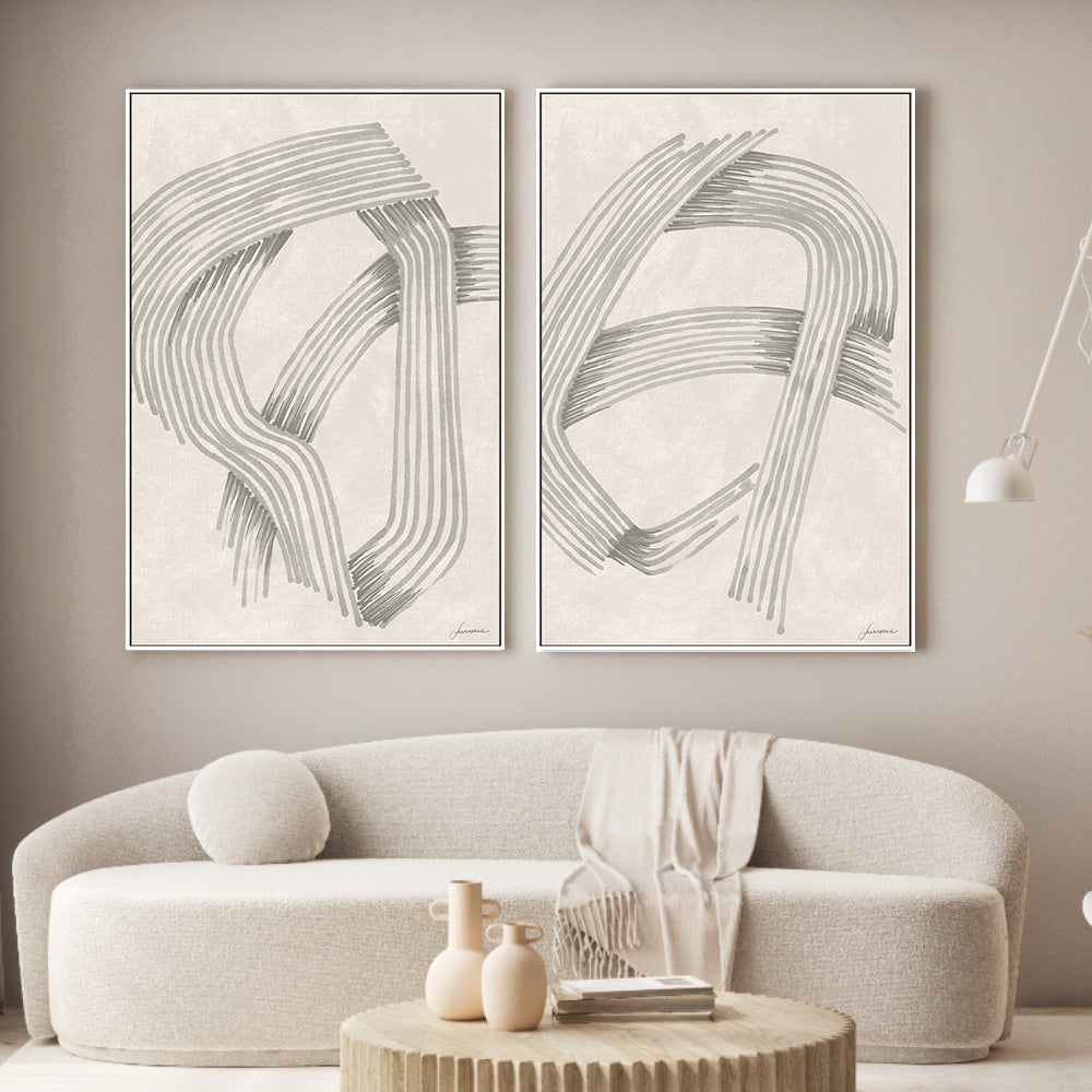 wall-art-print-canvas-poster-framed-Intersections, Style A & B, Set Of 2 , By Lucrecia Caporale-2