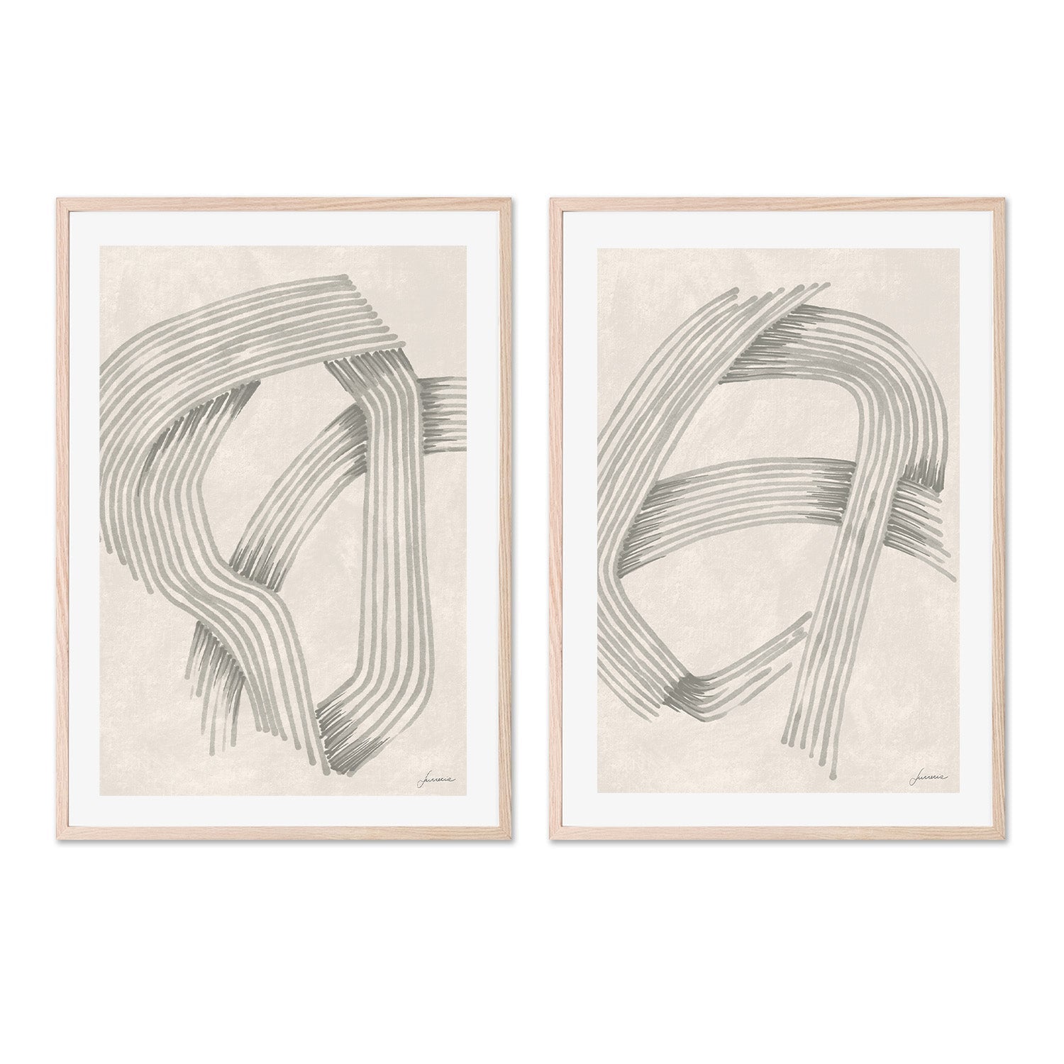 wall-art-print-canvas-poster-framed-Intersections, Style A & B, Set Of 2 , By Lucrecia Caporale-6